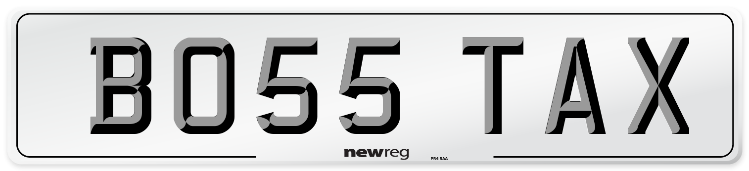 BO55 TAX Number Plate from New Reg